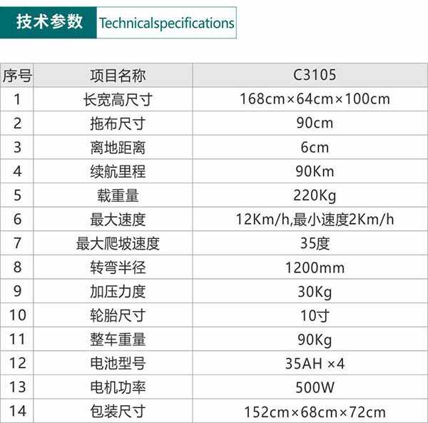 电动巴音郭楞尘推车C3105